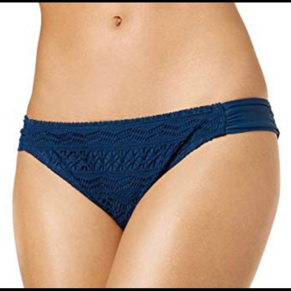 Hula Honey Blue Crochet Hipster Bikini Bottoms S M